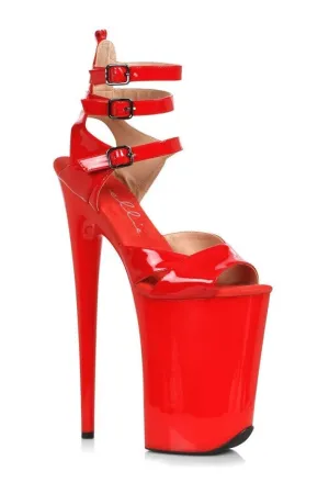 909-ATHENA Sandal | Red Faux Leather