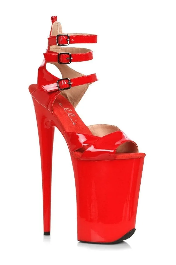 909-ATHENA Sandal | Red Faux Leather