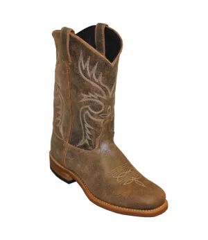 Abilene Boots Mens 11in Square Toe Stockman Soft Brown Leather Cowboy Boots 13 D