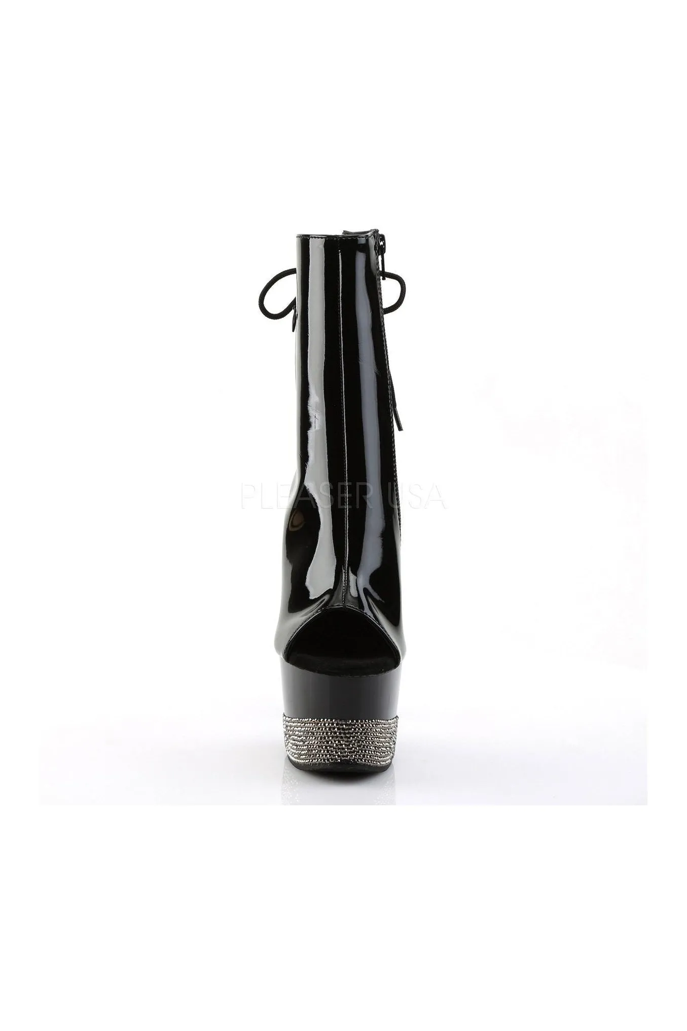 ADORE-1018-3 Platform Boot  | Black Patent