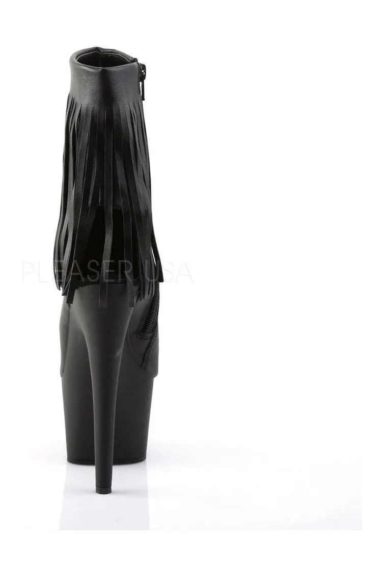 ADORE-1019 Platform Boot  | Black Faux Leather
