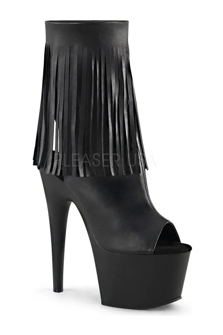 ADORE-1019 Platform Boot  | Black Faux Leather