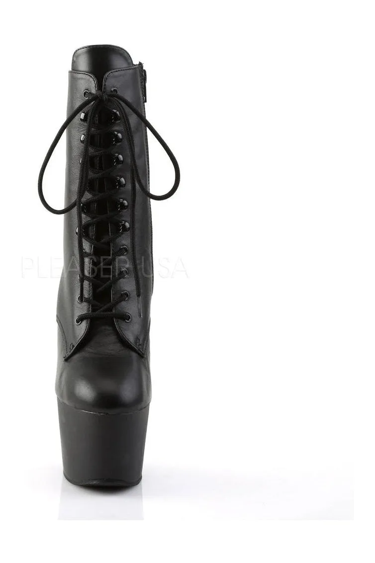 ADORE-1020 Platform Boot  | Black Genuine Leather