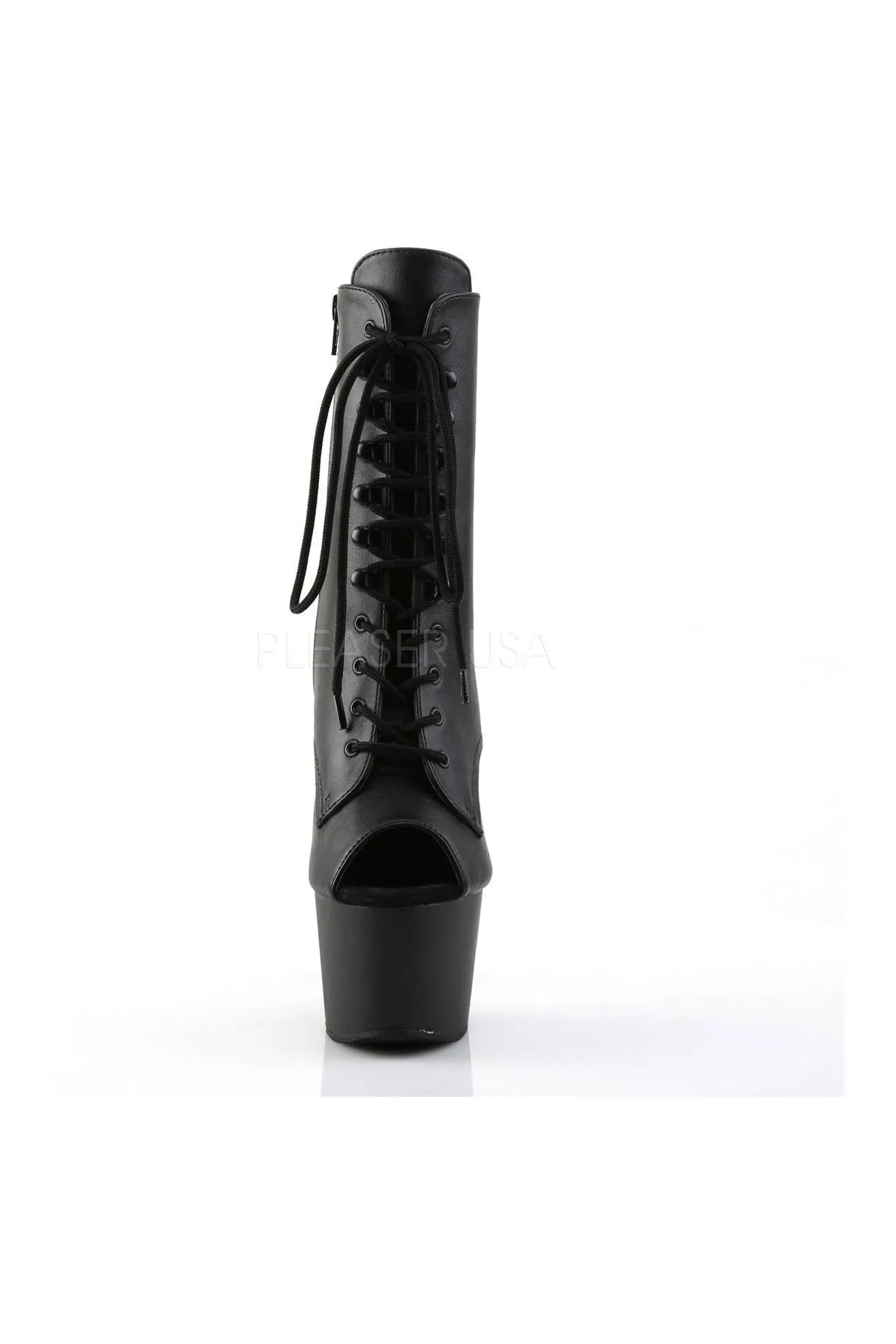 ADORE-1021 Platform Boot  | Black Faux Leather