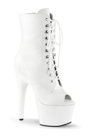 ADORE-1021 Platform Boot  | White Faux Leather