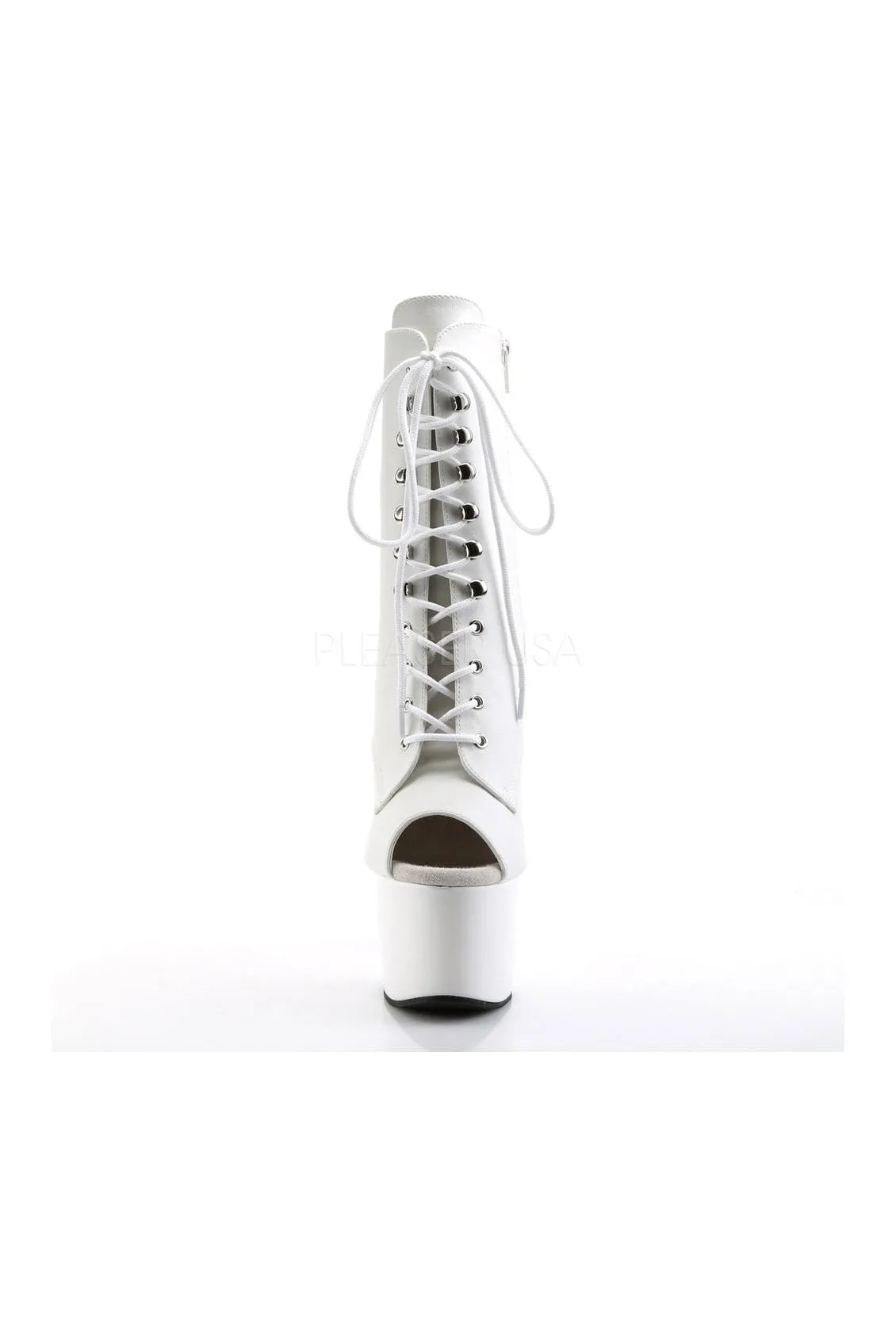 ADORE-1021 Platform Boot  | White Faux Leather
