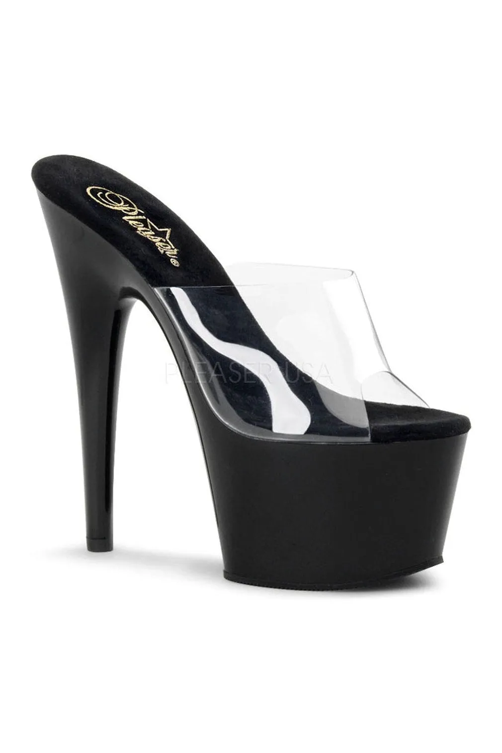 ADORE-701 Platform Slide  | Black Vinyl