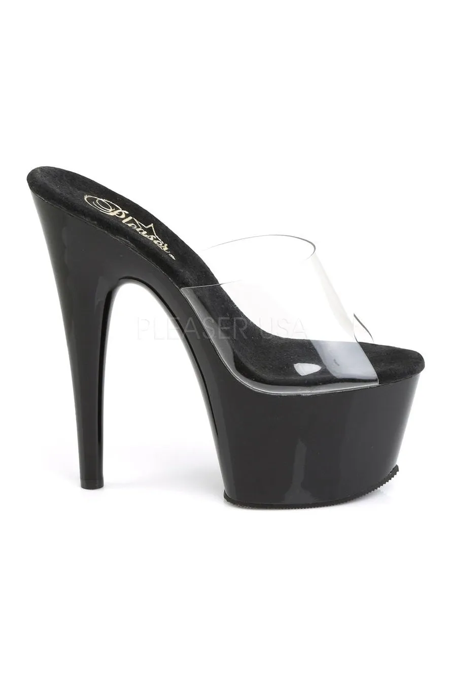 ADORE-701 Platform Slide  | Black Vinyl