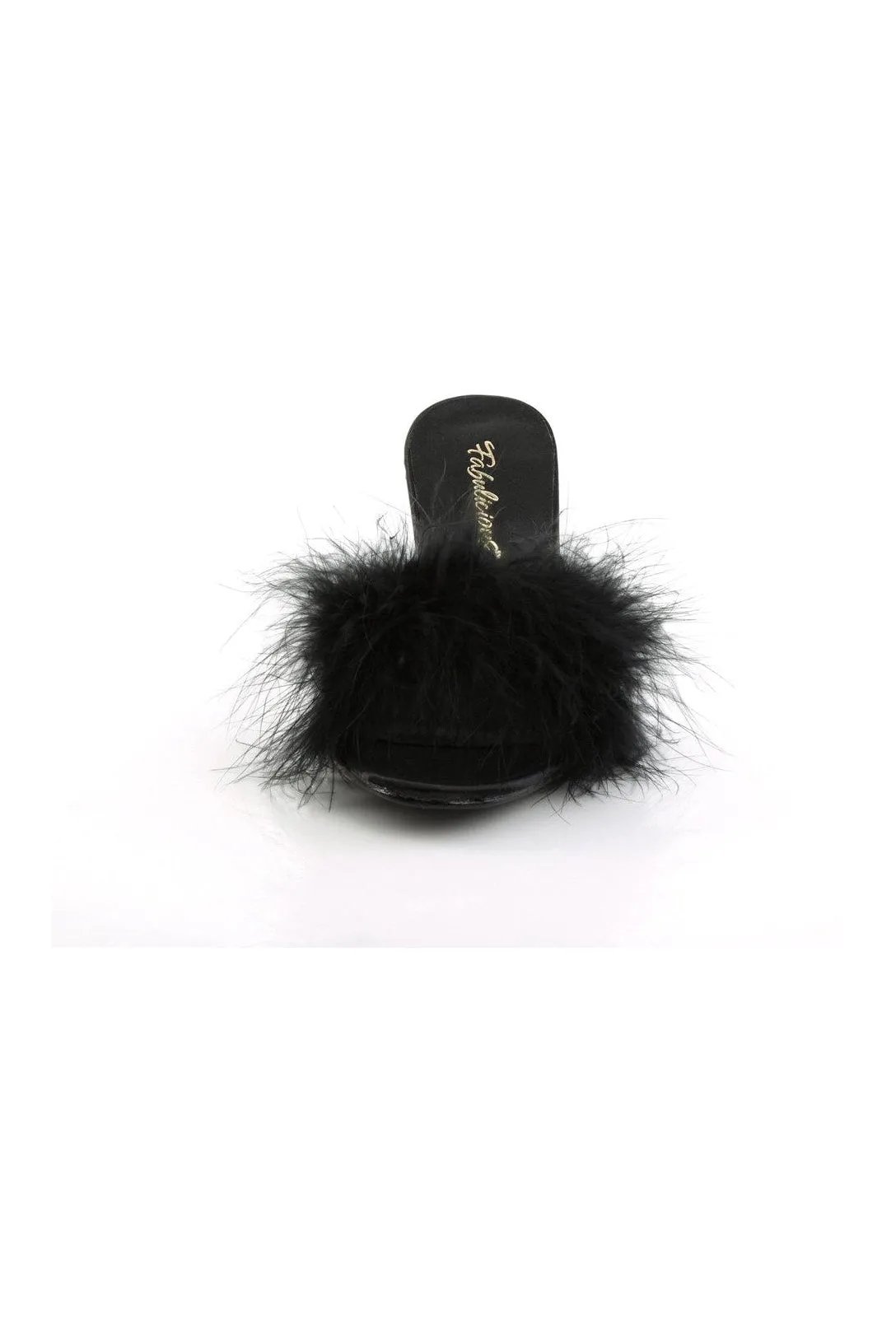 AMOUR-03 Slide | Black Genuine Satin