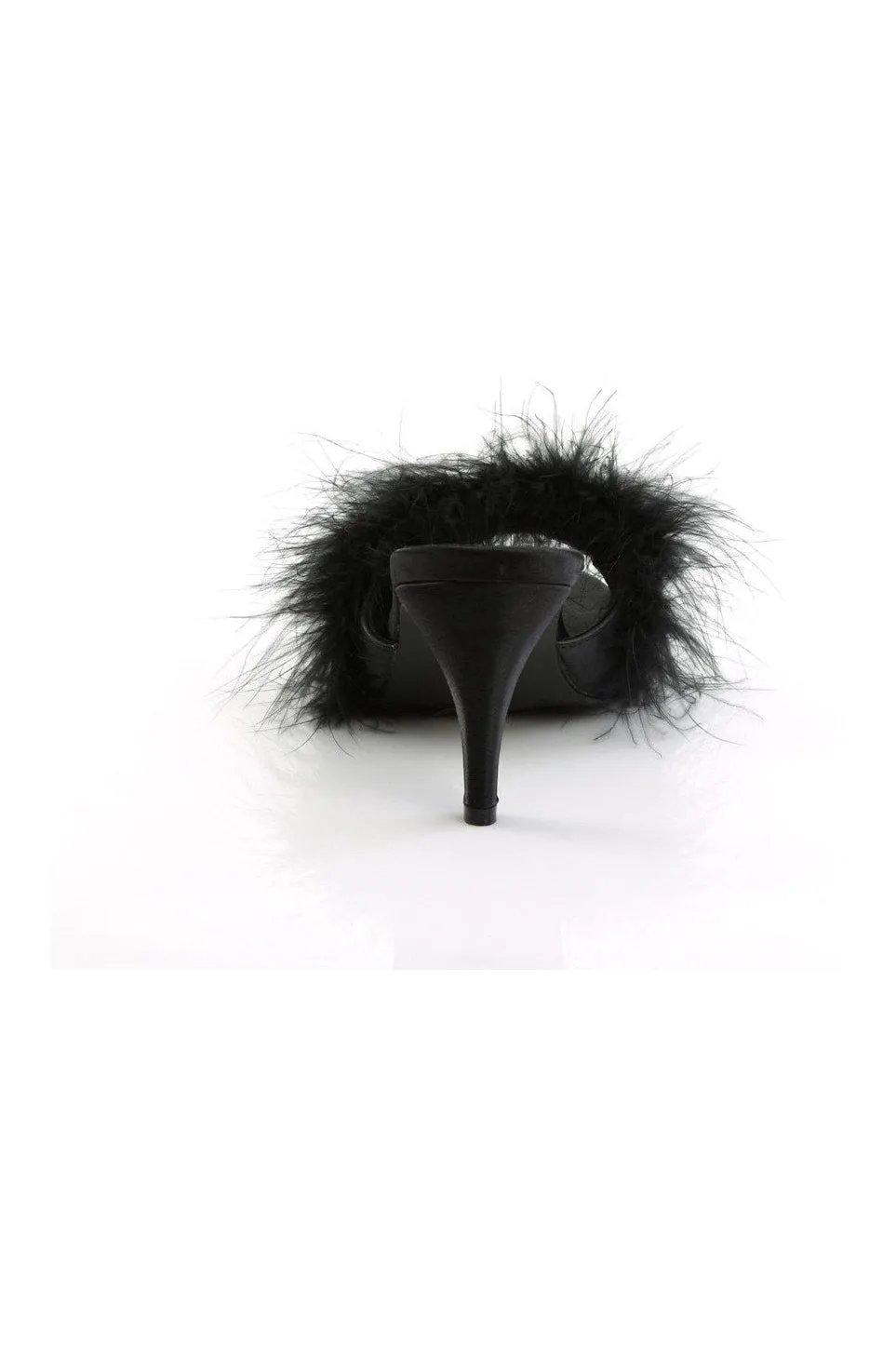 AMOUR-03 Slide | Black Genuine Satin