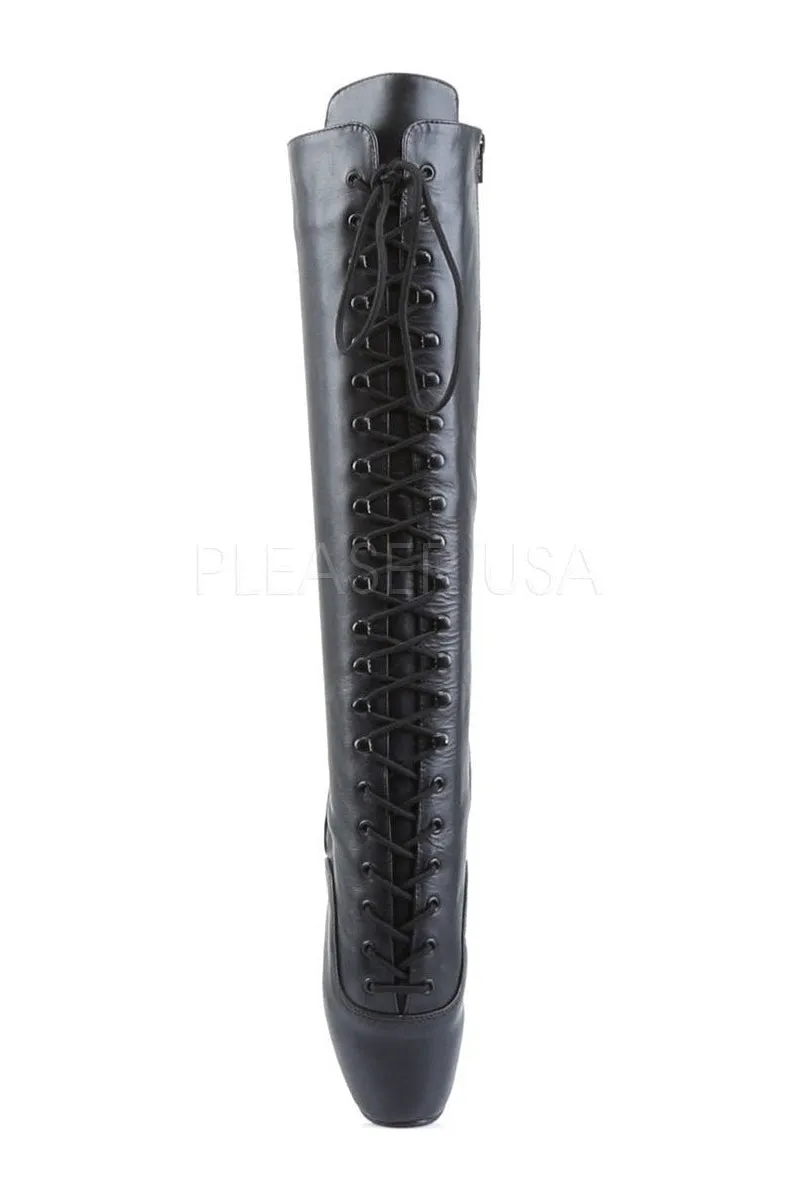 BALLET-2020 Ballet Knee Boot | Black Genuine Leather