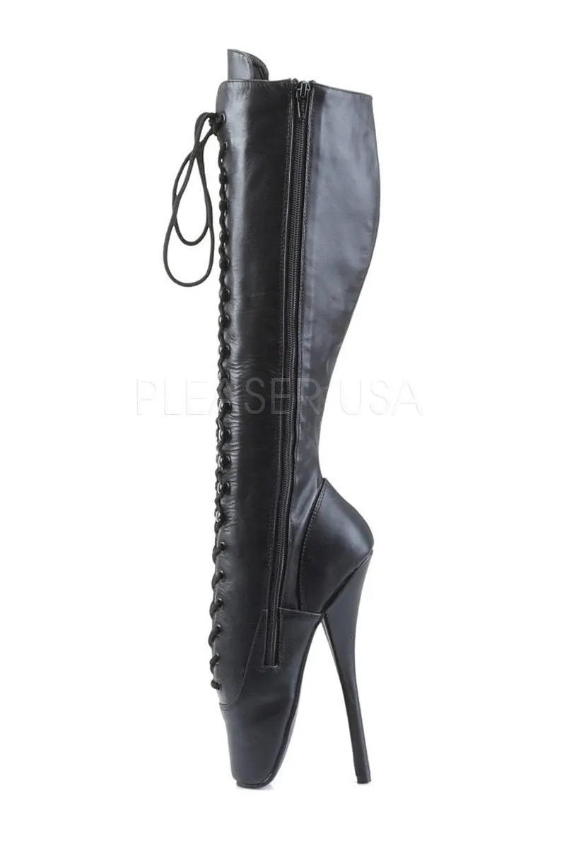 BALLET-2020 Ballet Knee Boot | Black Genuine Leather