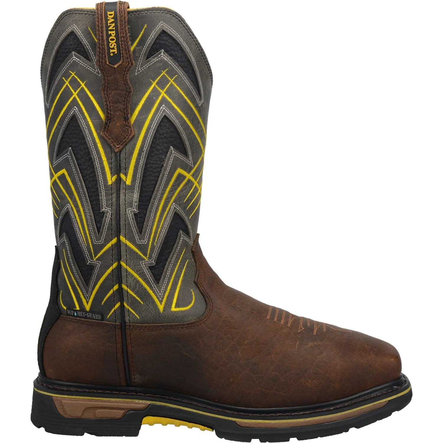 Dan Post Mens Cyclone Work Boots Leather Gray/Brown 11 M