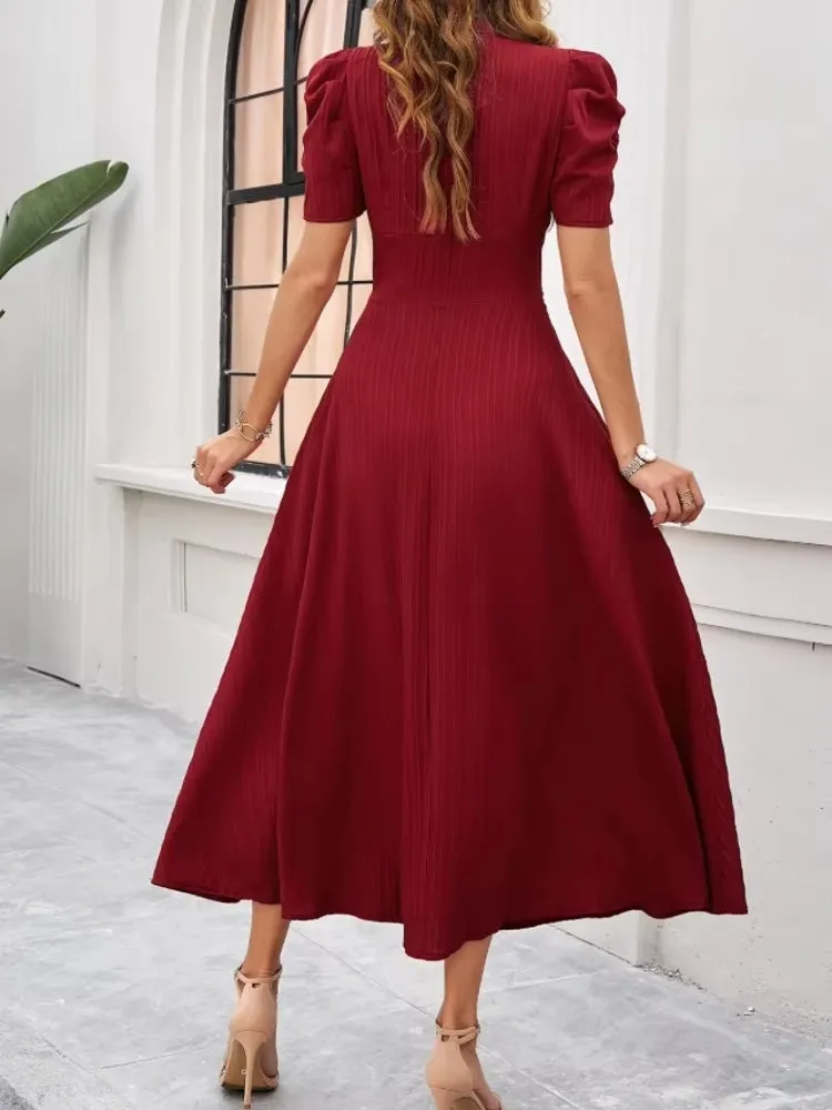 Elegance of High-Waisted Solid Color Dresses for Summer