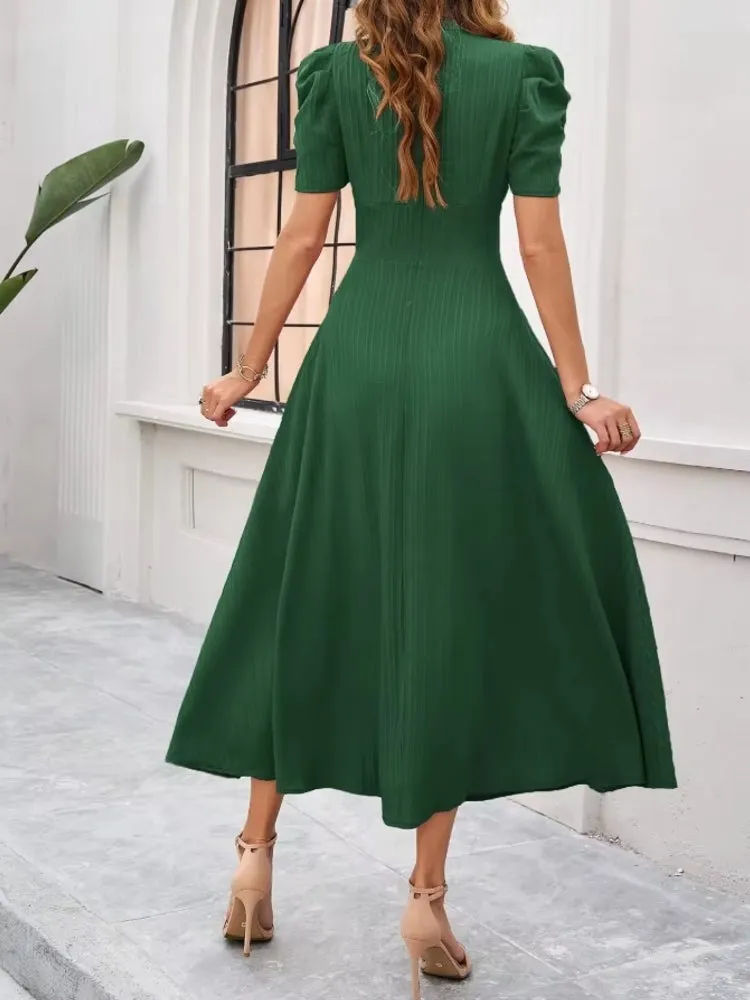 Elegance of High-Waisted Solid Color Dresses for Summer