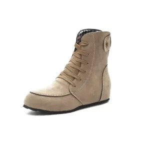 Flat Shoes Martin Boots Woman Boots Solid Lace Up Casual Shoes