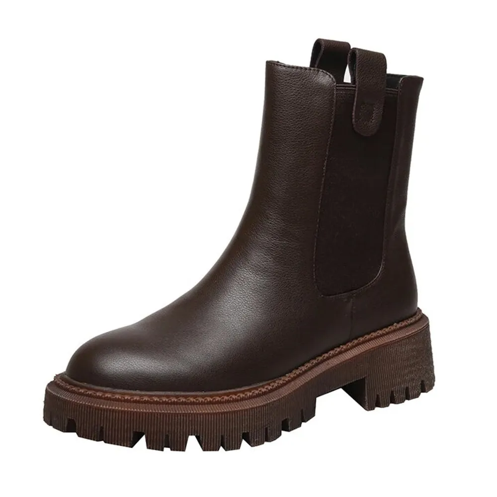 Flat Shoes Martin Boots Woman Boots Solid Lace Up Casual Shoes