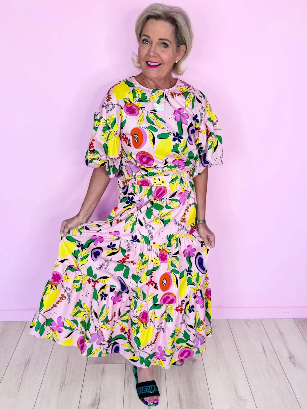 FRUIT GARDEN TOP - PINK
