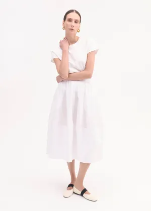 Full Skirt in Cotton Poplin - White