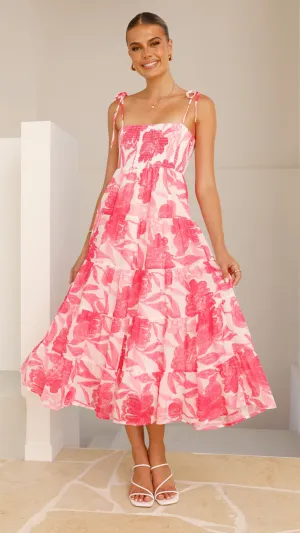 Gwynne Maxi Dress - Pink Print