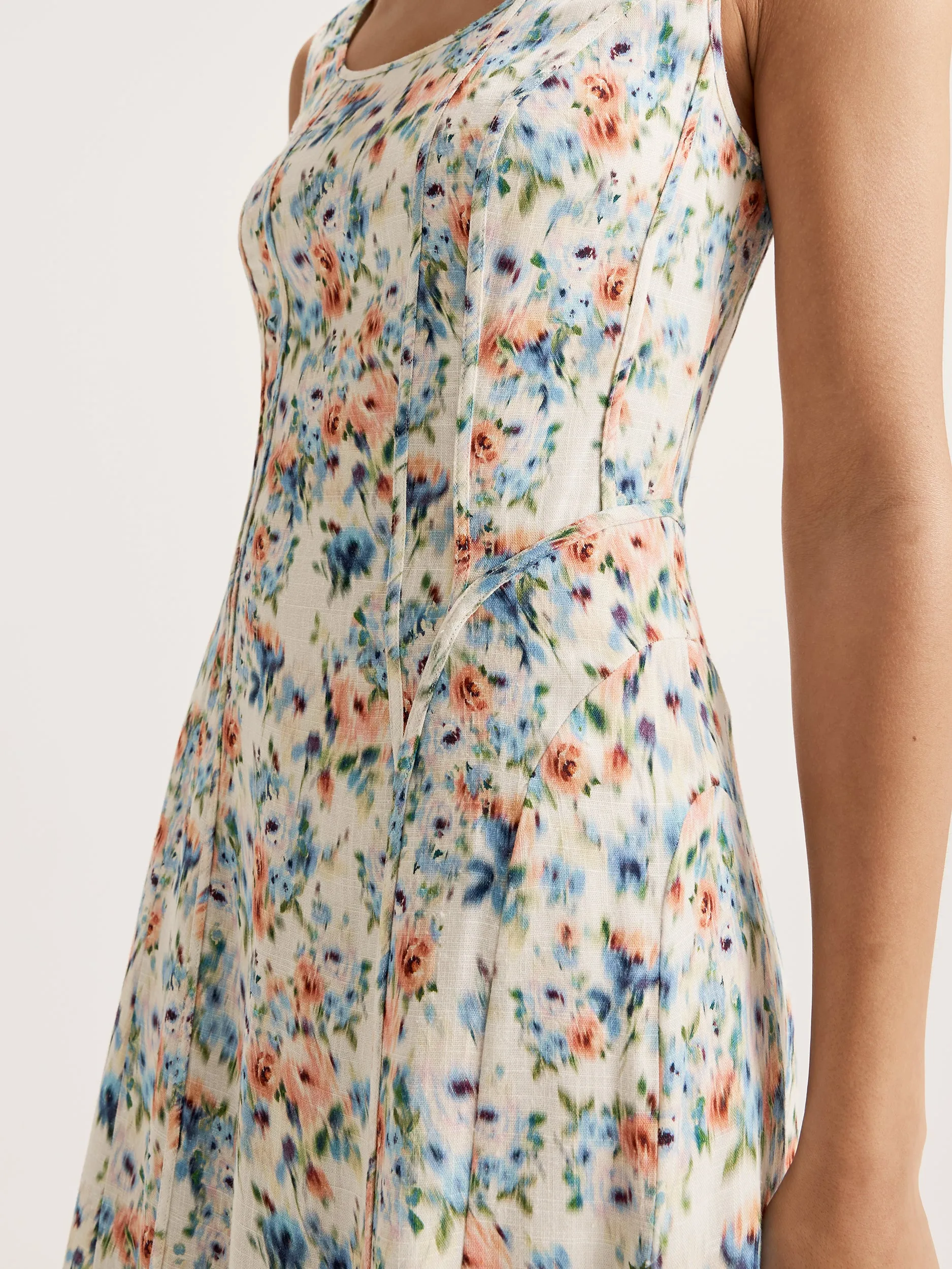 Hazy Floral Panelled Dress