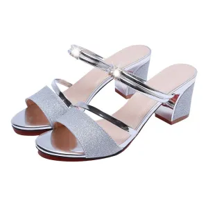 Heel Height 6cm Sandals Women Shoes Chunky Heels Square Heels