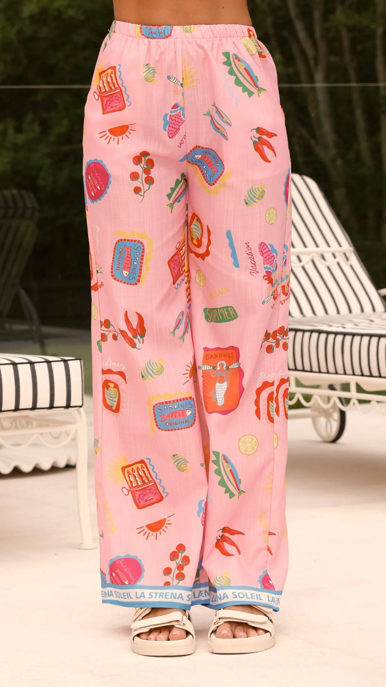 La Sirena Button Up Shirt and Pants Set - Pink Soleil