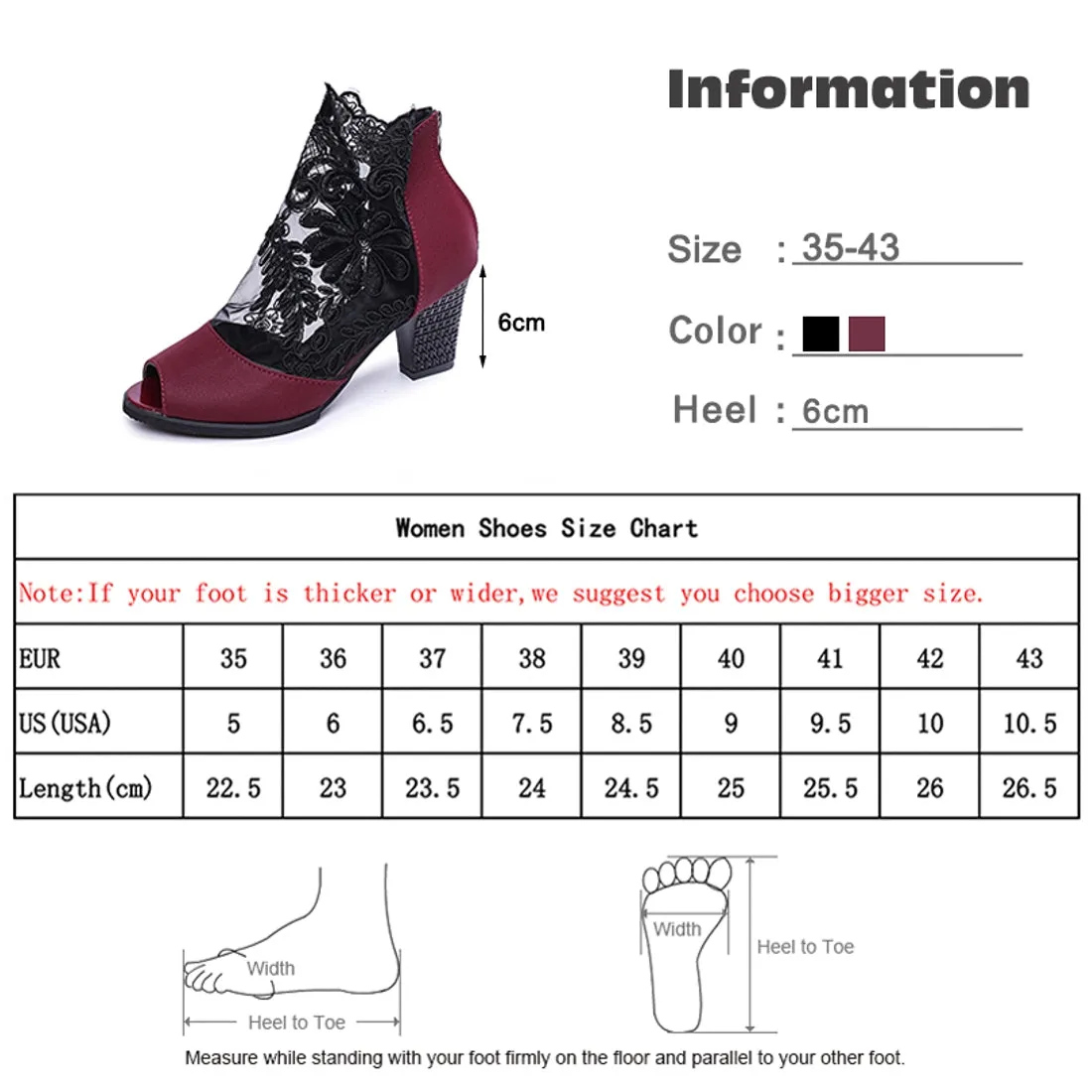 Lace Pumps Heel Shoe 6cm