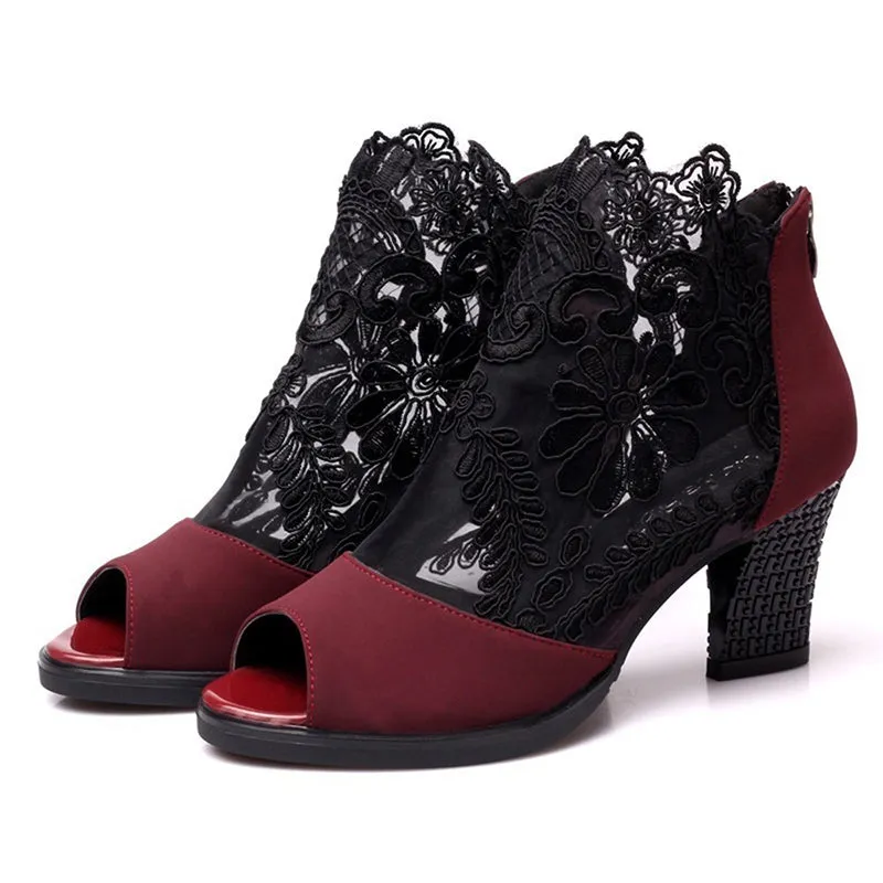 Lace Pumps Heel Shoe 6cm