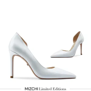 *LALITA WHITE  - d'orsay cut heels