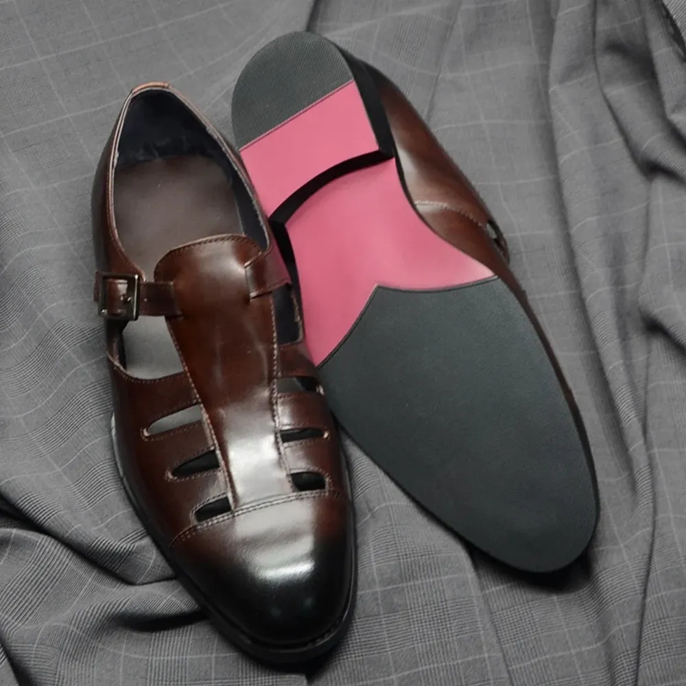 Men Genuine Leather Lace-up Oxford Dress Shoes
