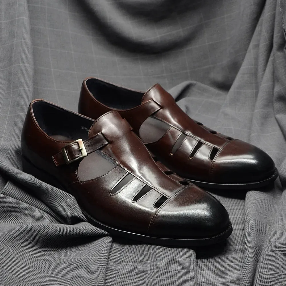 Men Genuine Leather Lace-up Oxford Dress Shoes