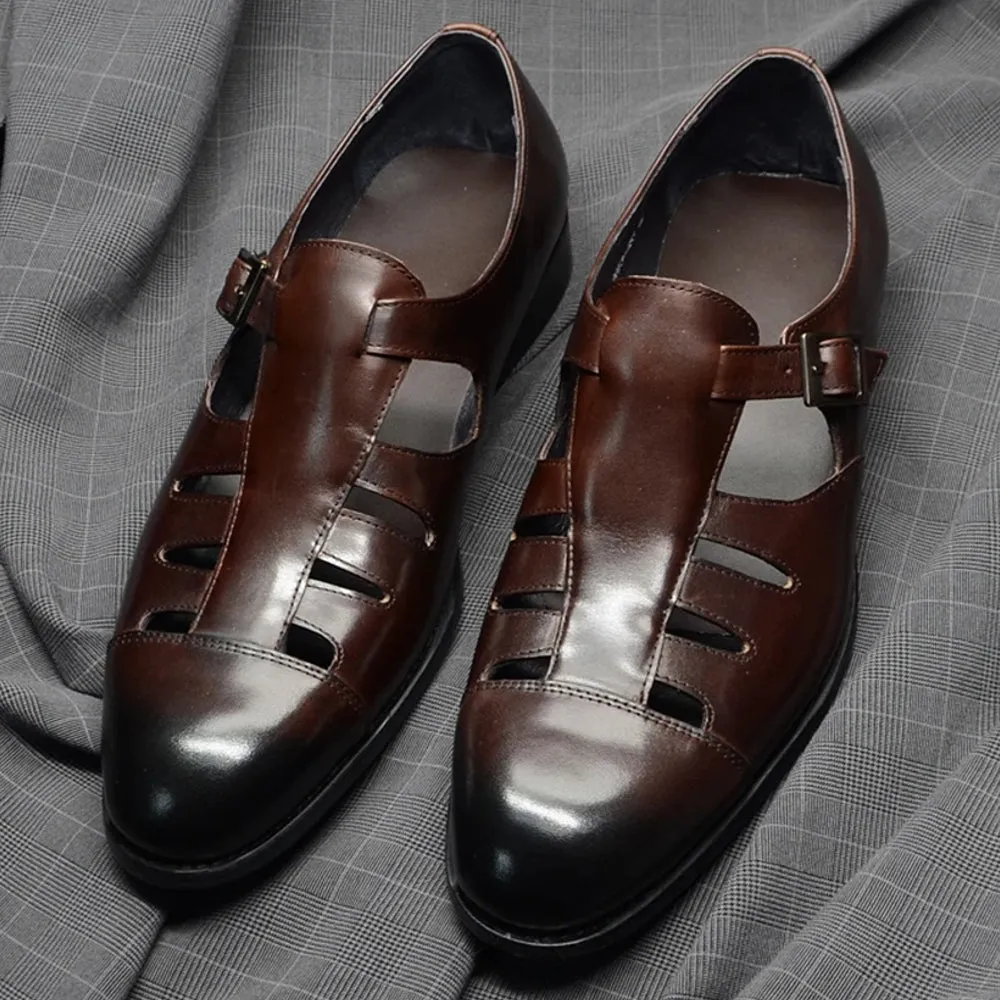 Men Genuine Leather Lace-up Oxford Dress Shoes