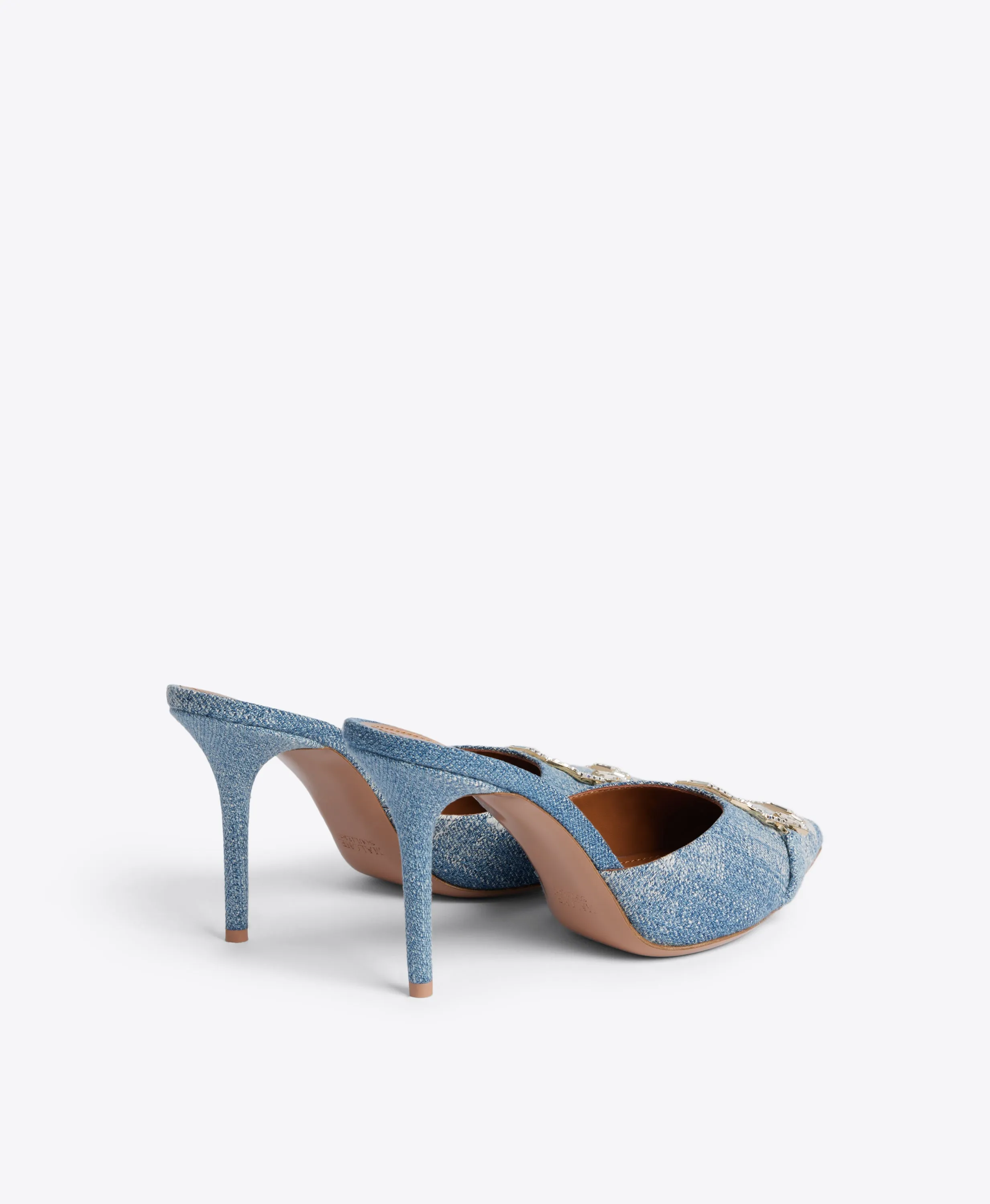 Missy 85 Blue Denim Heeled Mules