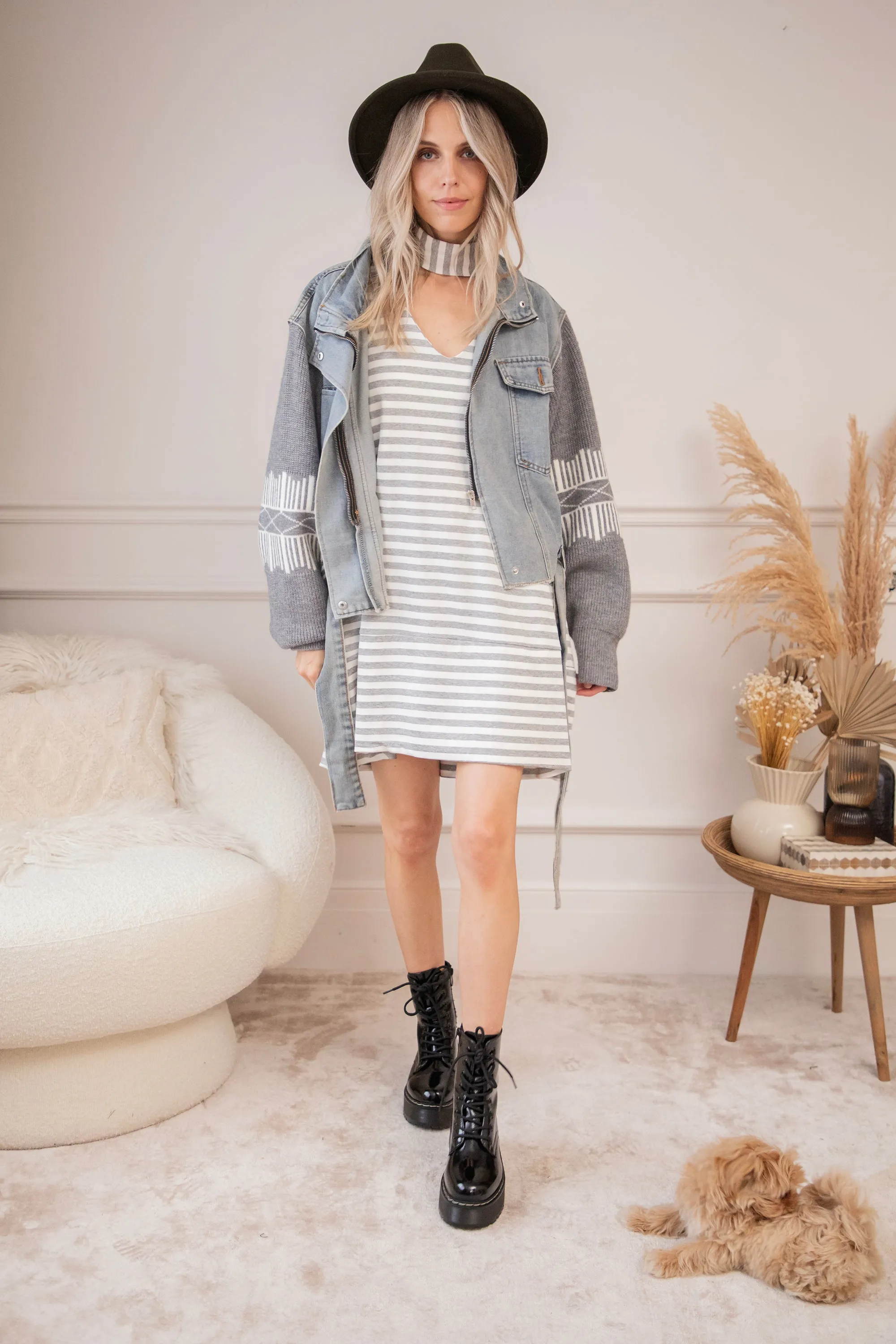 Never Lose Your Stripes Grey - Jurk