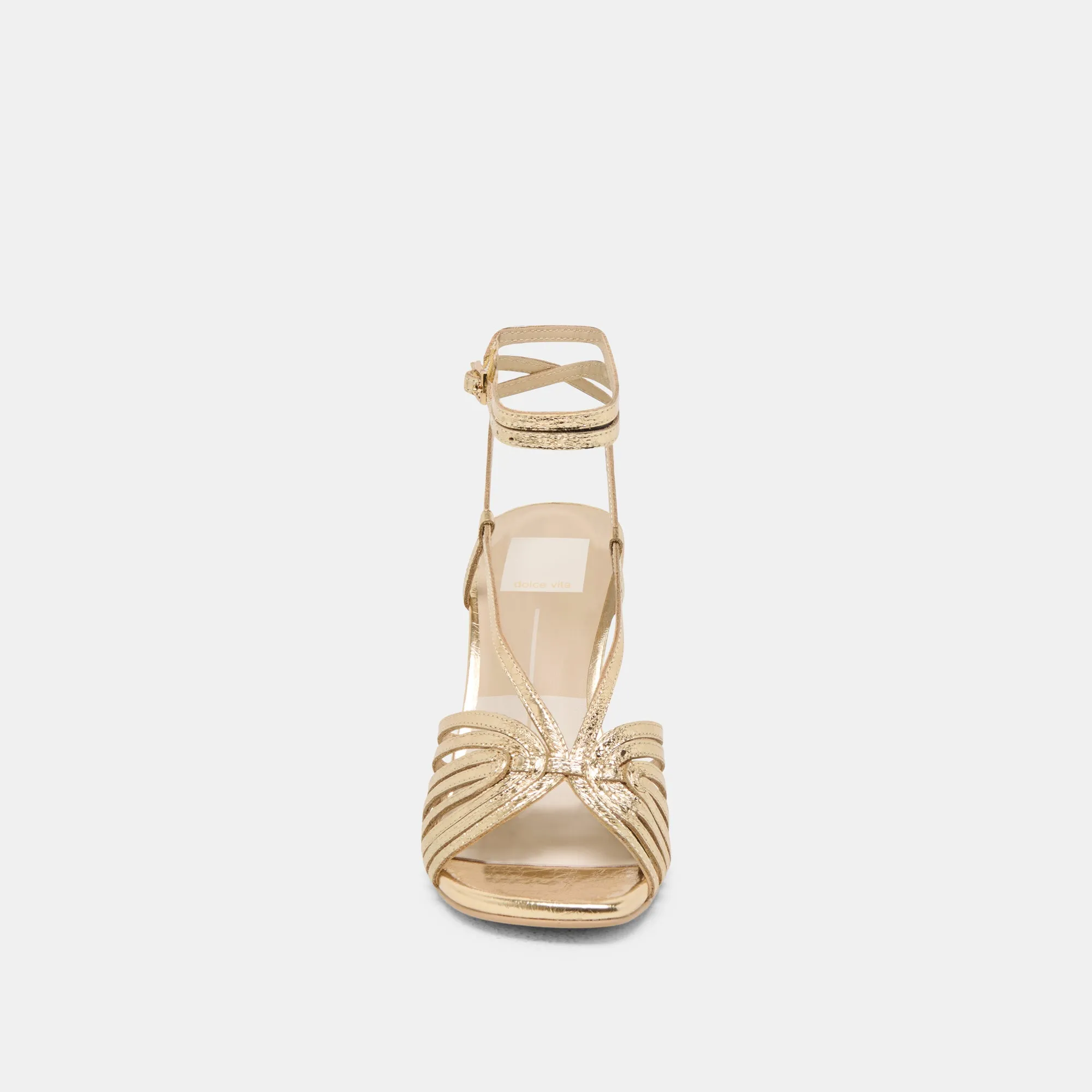 NIVANA HEELS GOLD DISTRESSED LEATHER