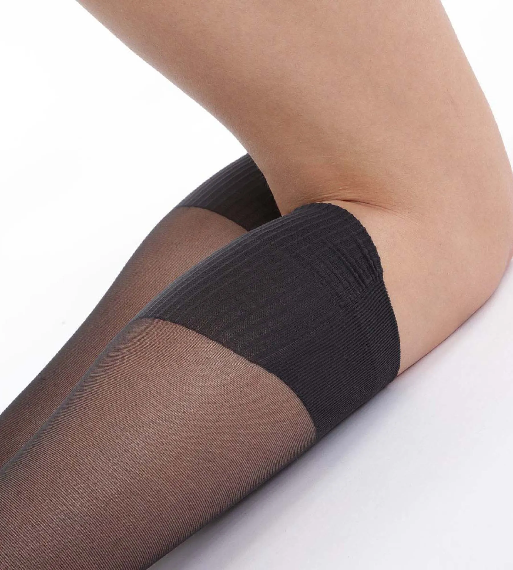 Pack of 2 pairs of black AbsoluFlex 20 transparent knee highs