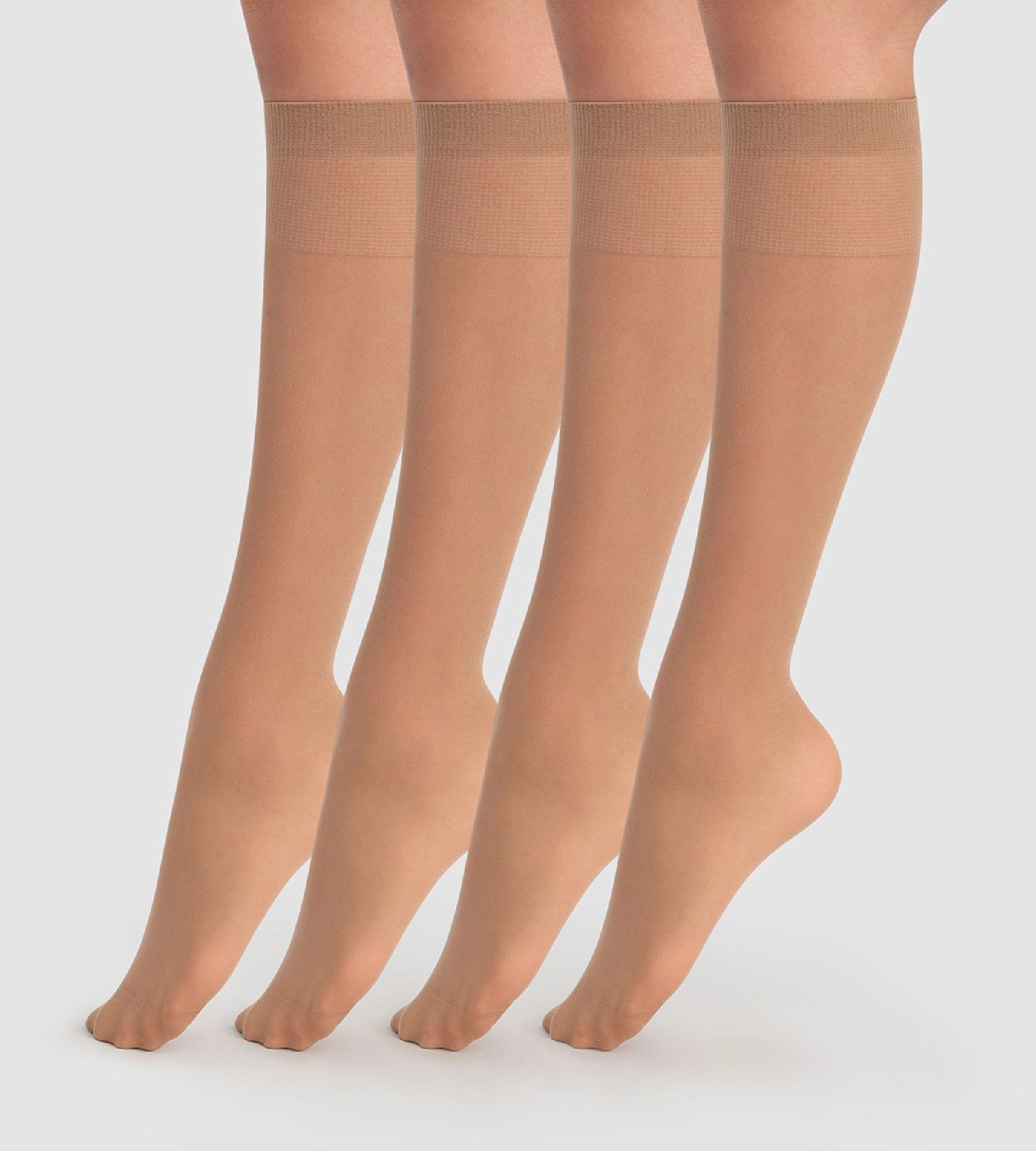 Pack of 4 semi-opaque 28D EcoDIM suede knee-highs