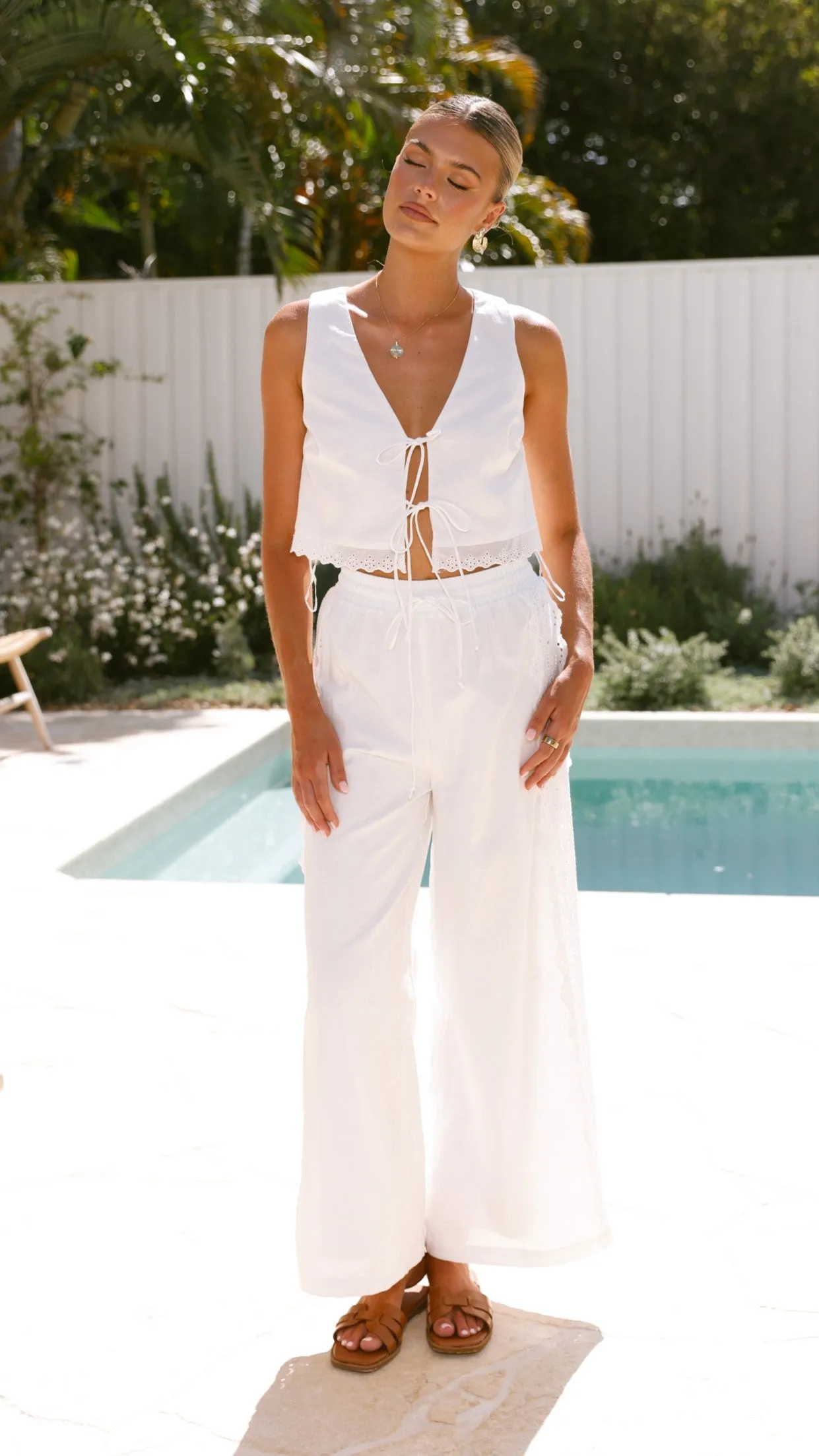 Paisleigh Top and Pants Set - White