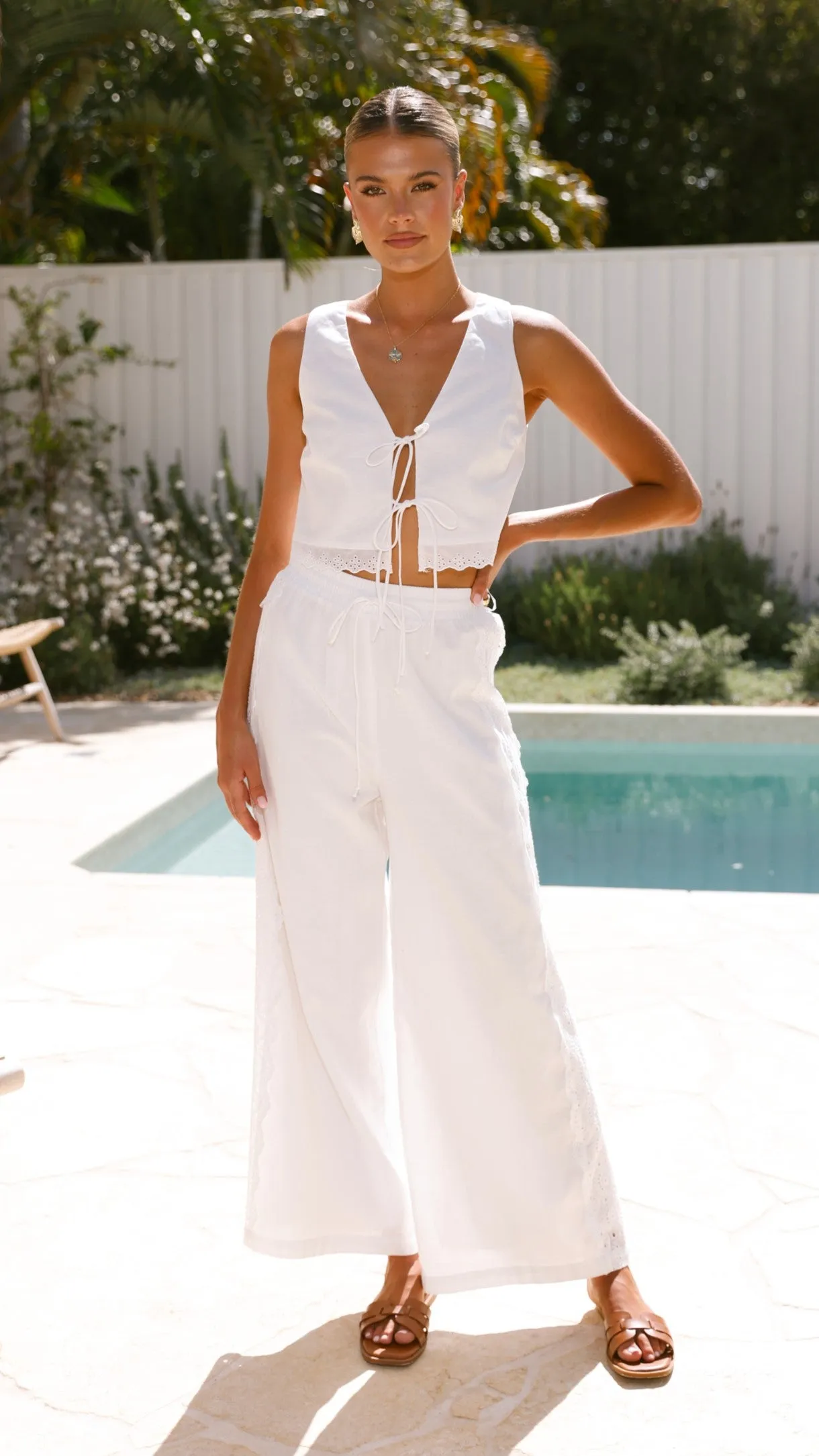 Paisleigh Top and Pants Set - White
