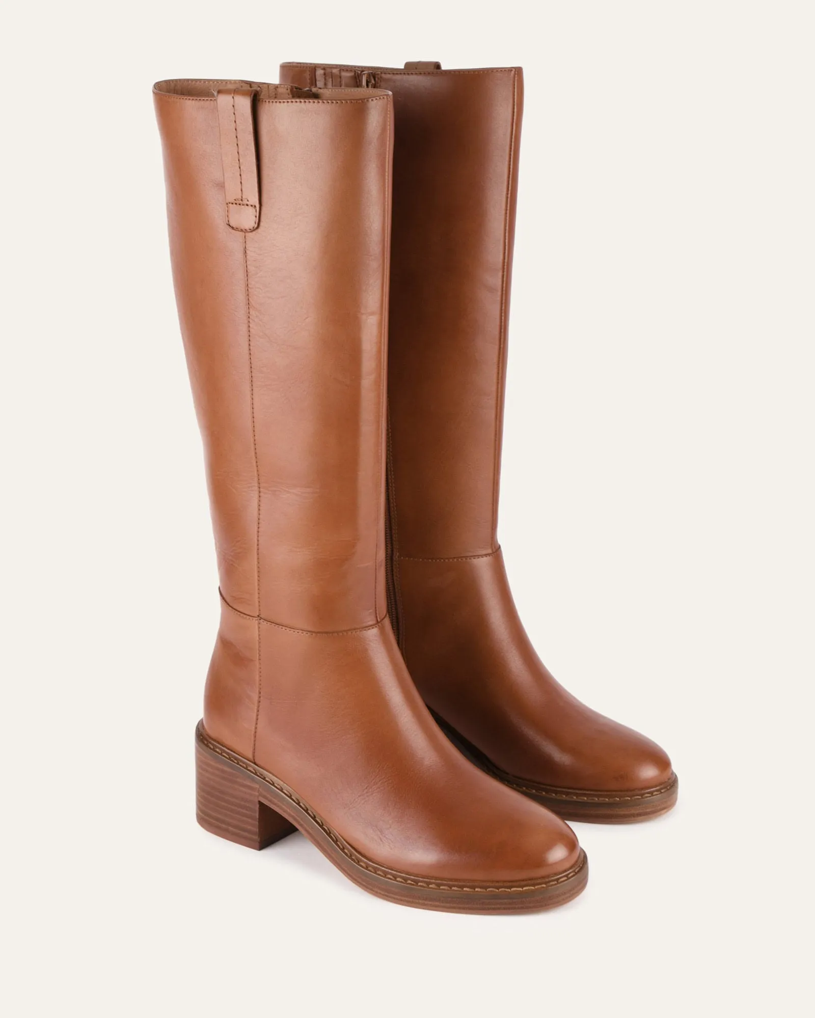 RIO KNEE BOOTS BRANDY LEATHER