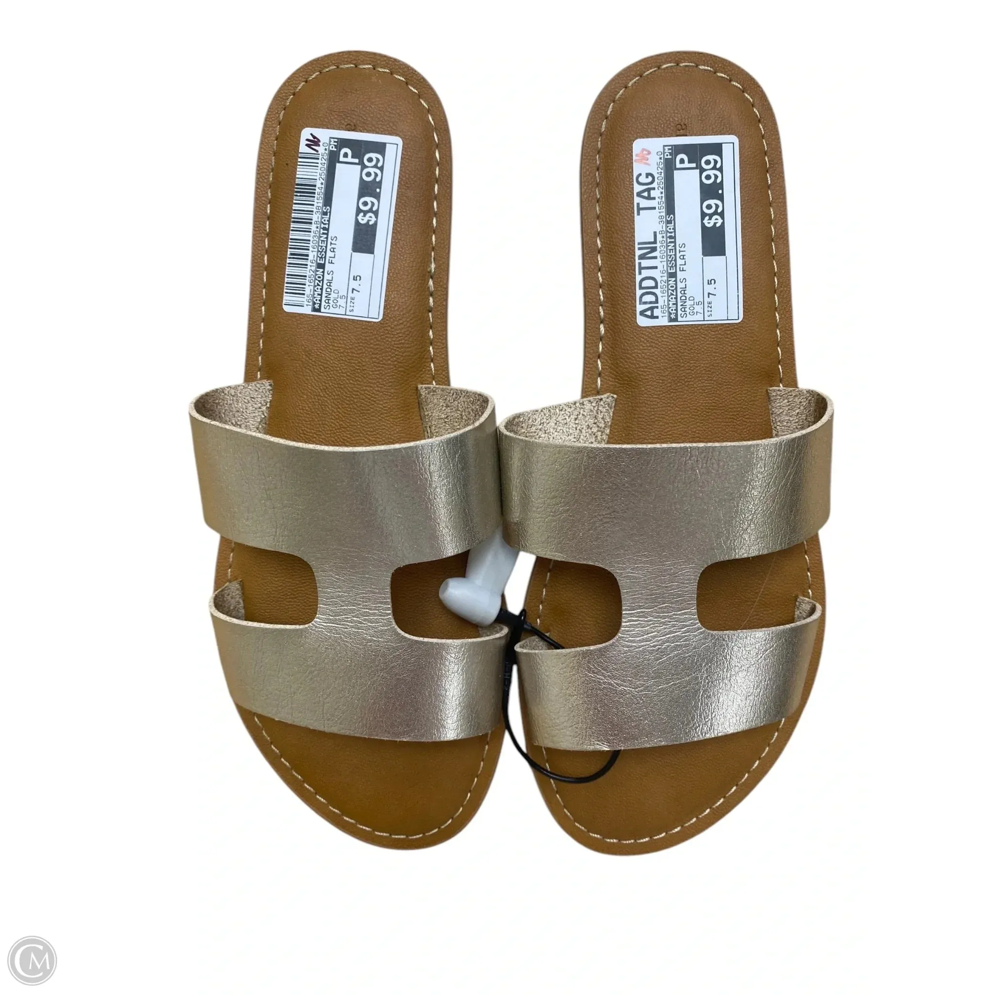 Sandals Flats By Amazon Essentials In Gold, Size: 7.5