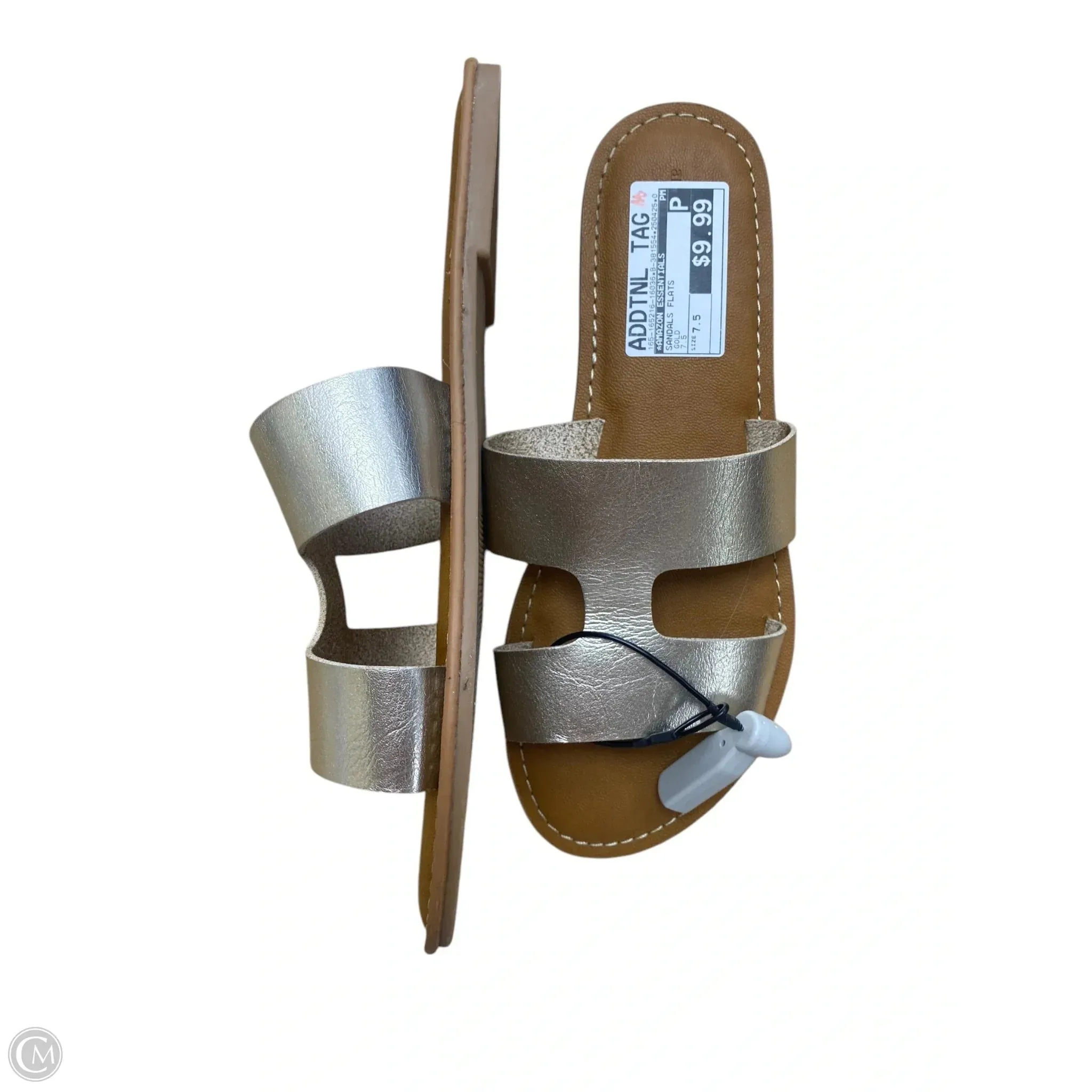 Sandals Flats By Amazon Essentials In Gold, Size: 7.5
