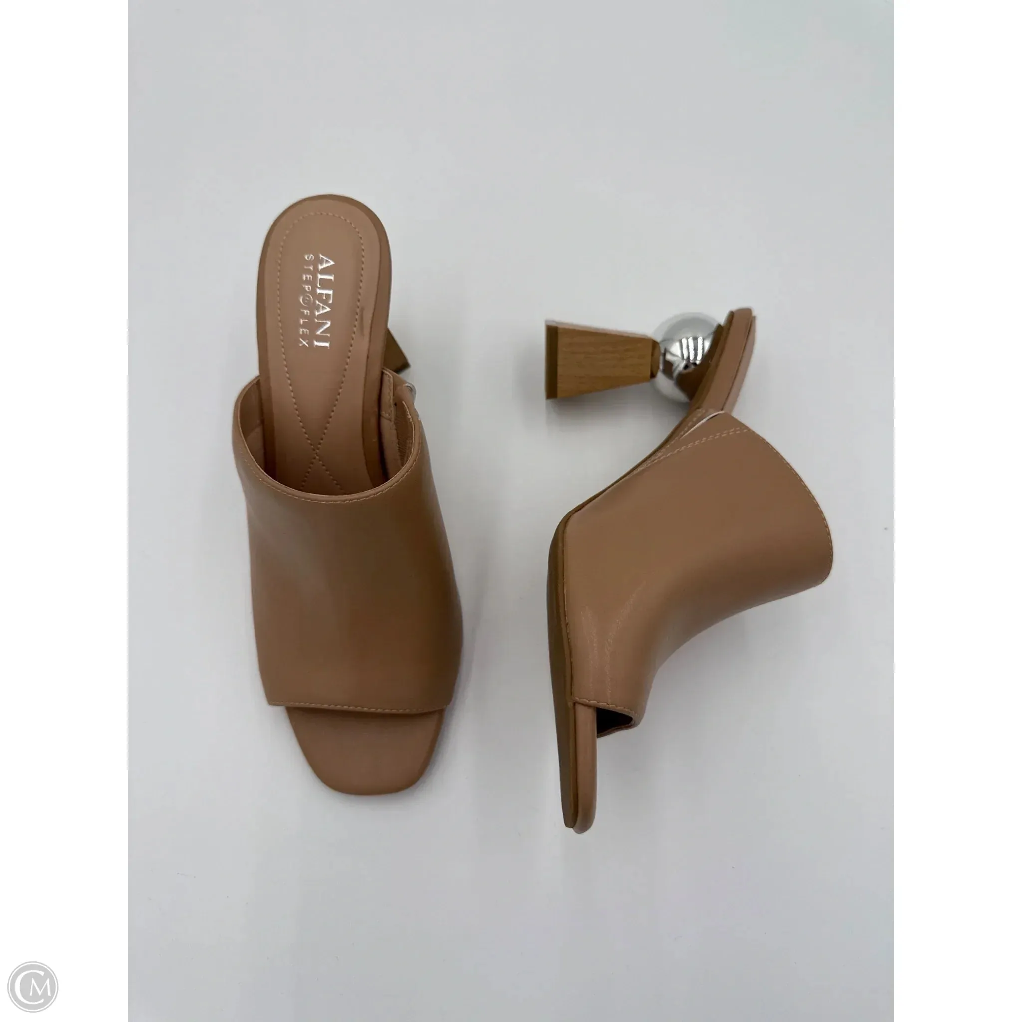 Sandals Heels Block By Alfani In Tan, Size: 9.5