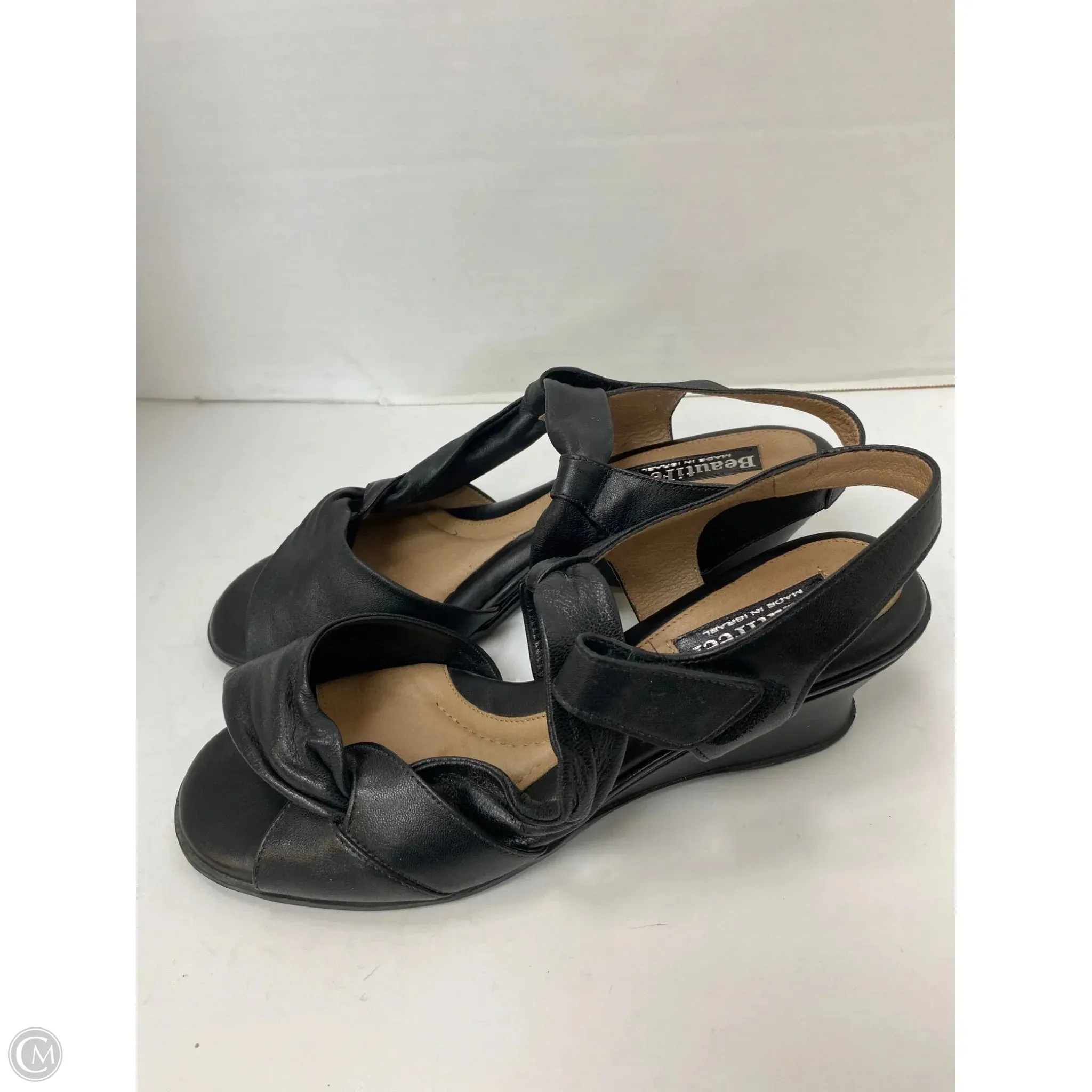 Sandals Heels Block By Clothes Mentor In Black, Size: 8