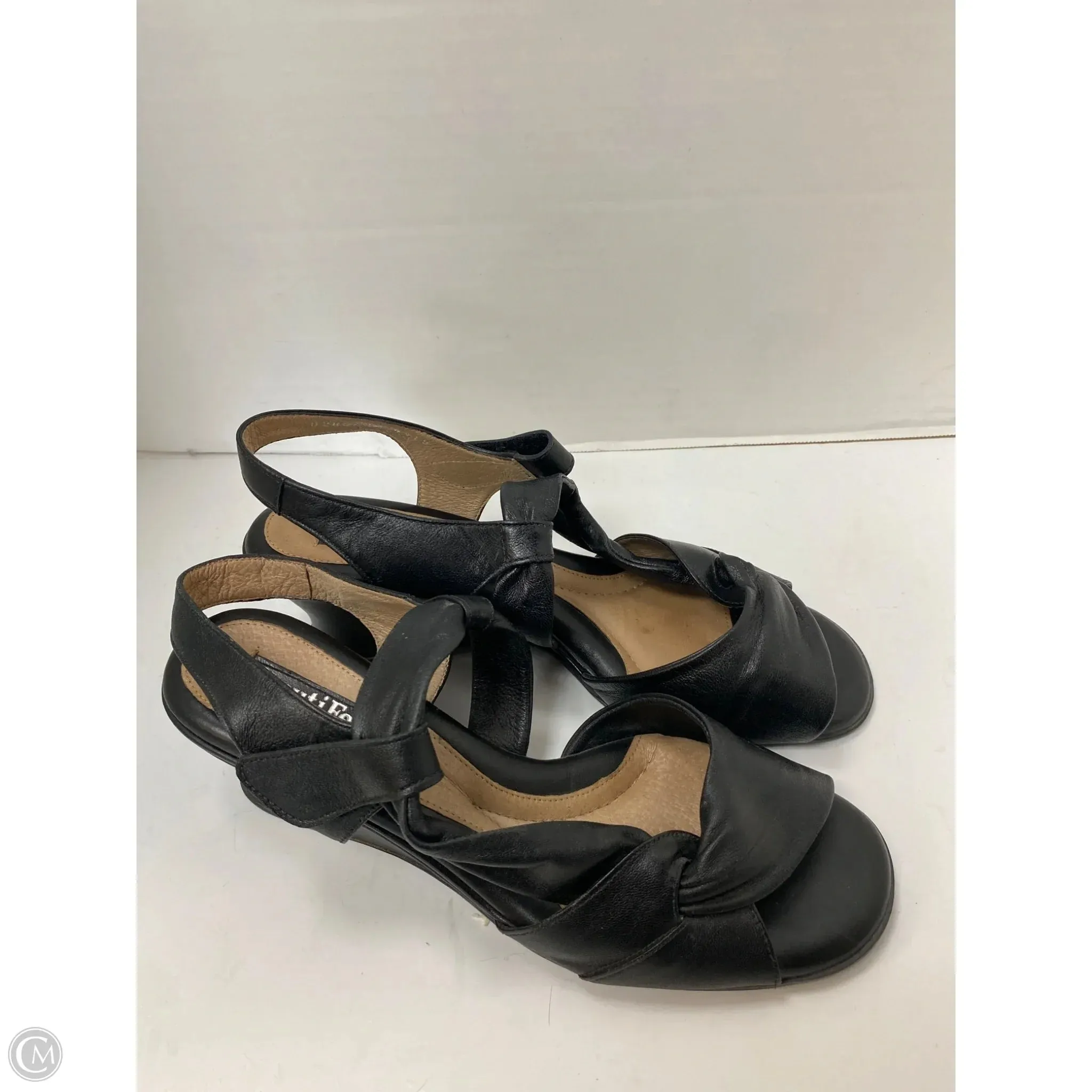 Sandals Heels Block By Clothes Mentor In Black, Size: 8