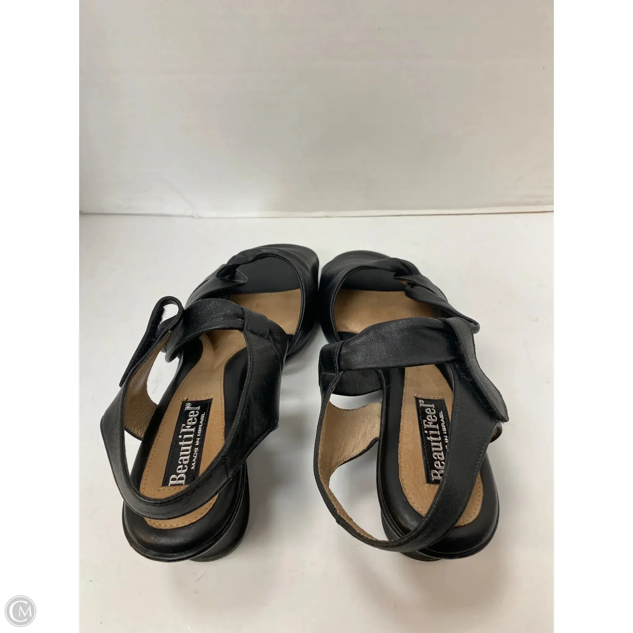 Sandals Heels Block By Clothes Mentor In Black, Size: 8