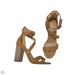 Sandals Heels Block By Clothes Mentor In Tan, Size: 8