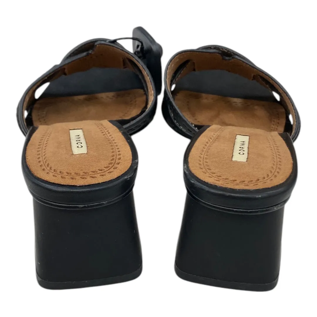 Sandals Heels Block By Corina  In Black, Size:6