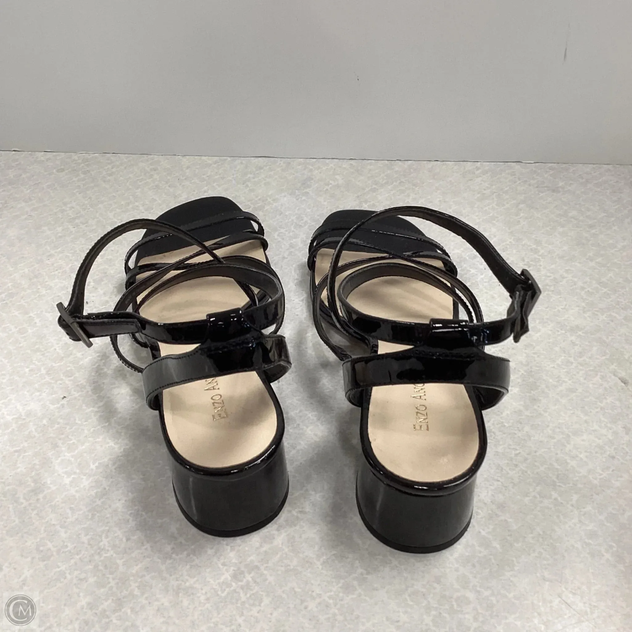 Sandals Heels Block By Enzo Angiolini In Black, Size: 7.5